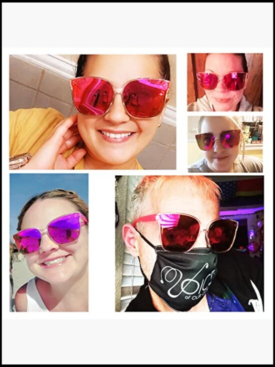Oversized Mirrored Sunglasses with Polycarbonate Frame main image 4